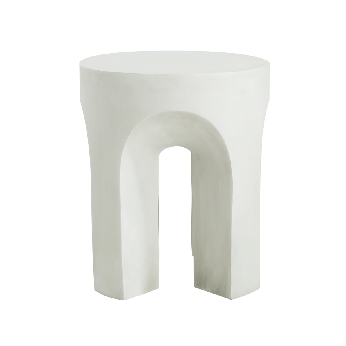 Outdoor Round Top Side Table in Antique White