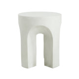 Outdoor Round Top Side Table in Antique White