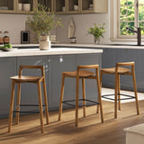 Minimalist Low Back Walnut Counter Stool - OROA