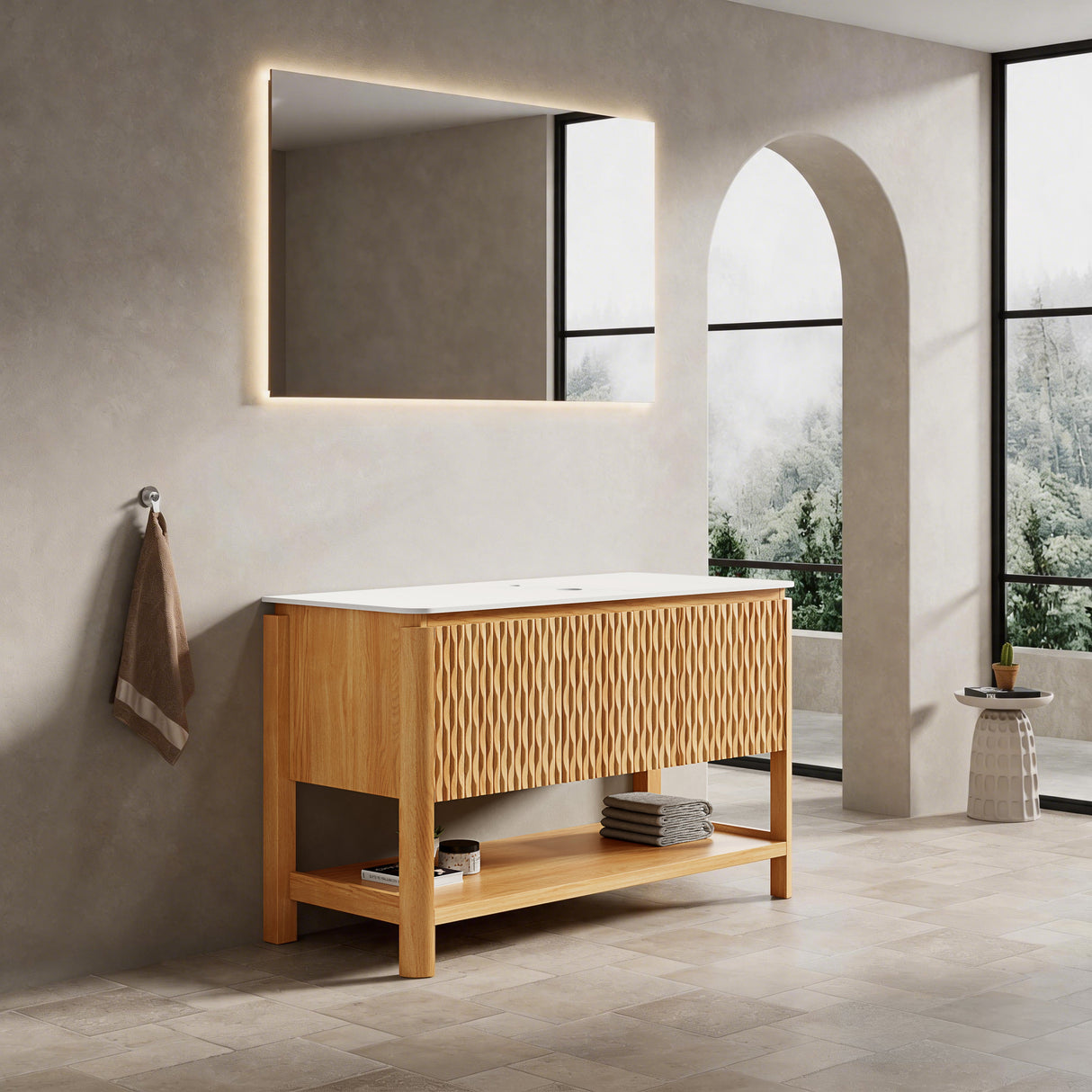 Freestanding Bathroom Cabinet, Carrara - OROA