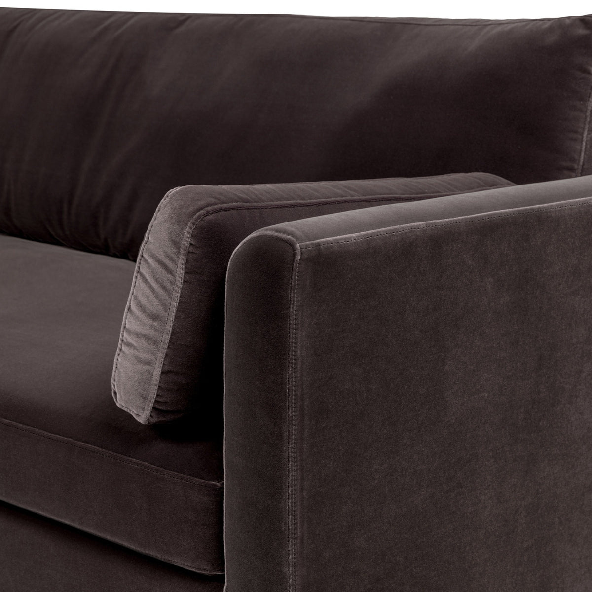 Josephine Modern Upholstered Sofa with Solid Wood Legs, Deep Brown Performance Velvet - OROA Modern Furniture