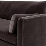 Josephine Modern Upholstered Sofa with Solid Wood Legs, Deep Brown Performance Velvet - OROA Modern Furniture