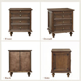 Modern European furniture - Walnut Brown Nightstand with 4 Drawers - www.oroa.com