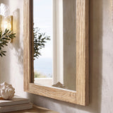 Langford Solid Reclaimed Elm Wall Mirror, Heritage Light Natural Brown - OROA Modern Furniture