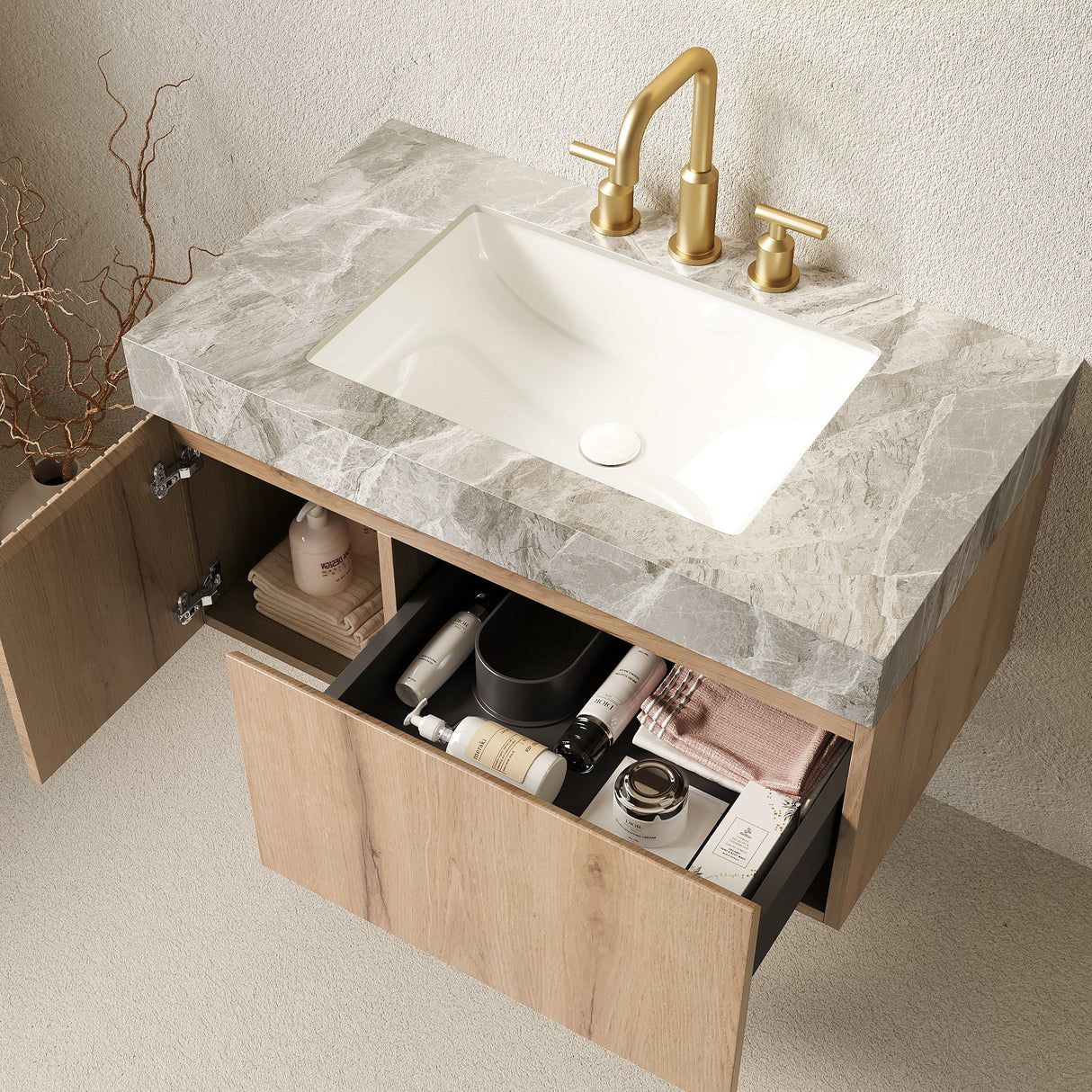 Floating Vanity Storage Cabinet - OROA