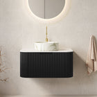 Modern Bathroom Vanity & Sink with Floating Curved Edges - OROA