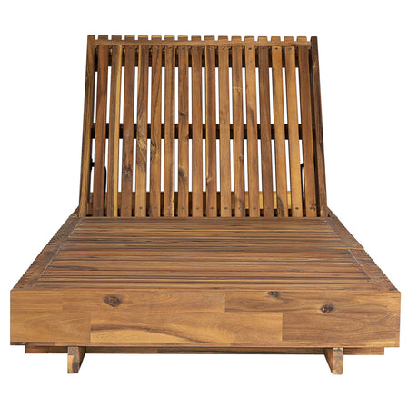 Acacia Solid Wood Lounge Chaise Set | OROA