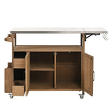 54.33' Farmhouse Rolling Outdoor Kitchen Cart