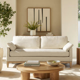 Pasadena Modern Farmhouse Sofa, Flax White Linen - OROA Modern Furniture