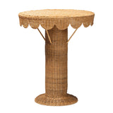 Honey Rattan Scalloped Console Table – OROA, view 1