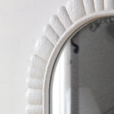 Cream White Petal Oval Wall Mirror | Catchy