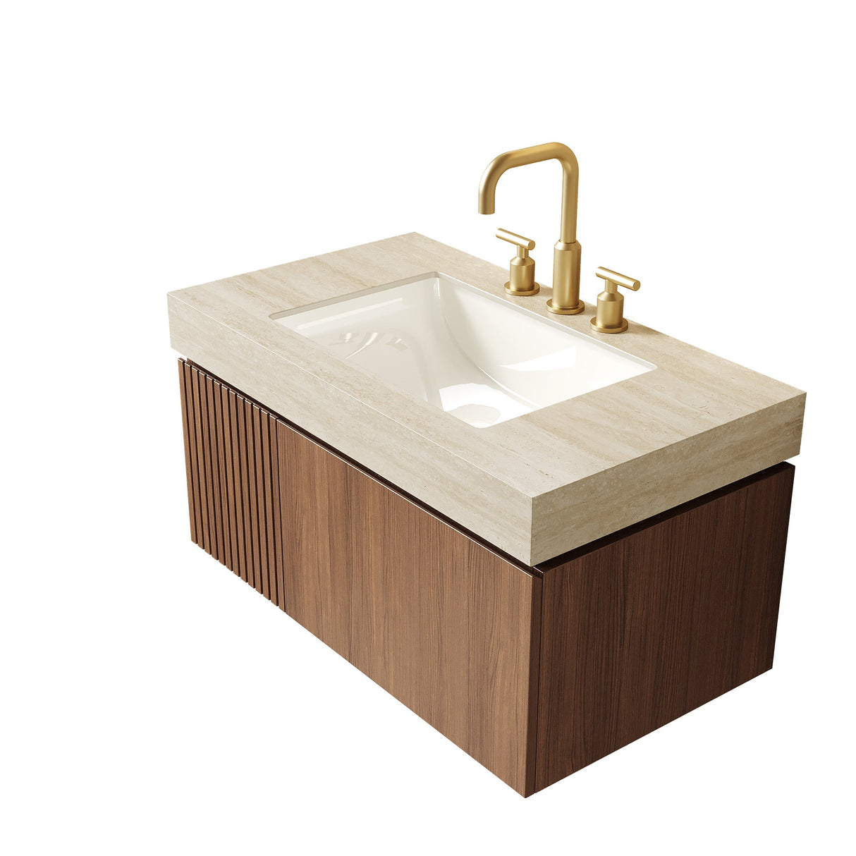 Roma Travertine Bathroom Vanity & Sink - OROA