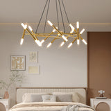 Golden Modern Chandelier Light Fixture with Branch Design