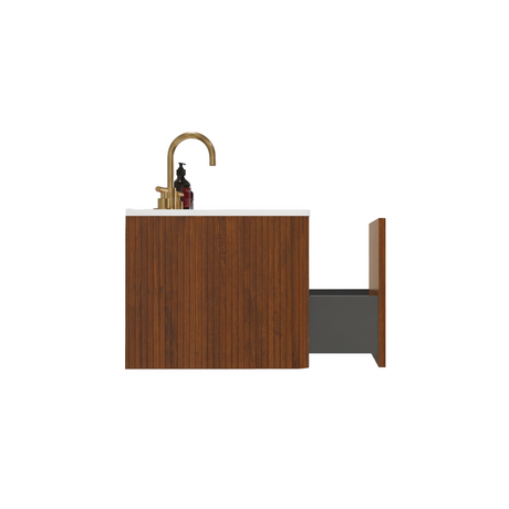 Striped Walnut Bathroom Vanity - OROA