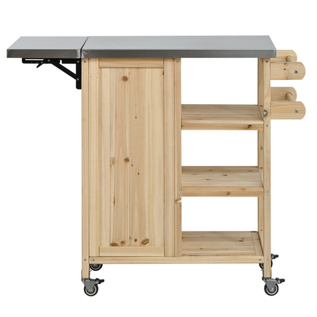Foldable Outdoor Kitchen Island Patio Kitchen Island - Wood