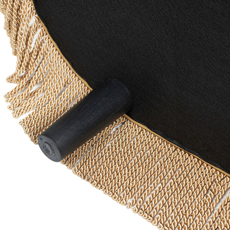 Melindaa - Oval Tufted Bullion Fringe Storage Bench