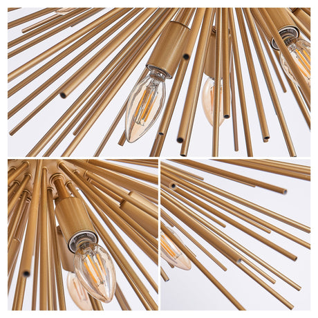 Mid-Century Modern 12-Light Starburst Chandelier - OROA