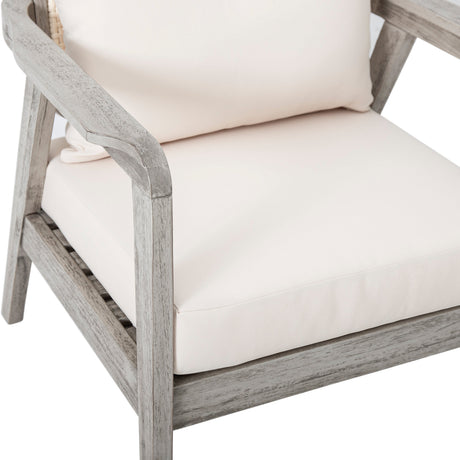 Outdoor Acacia Wood Patio Club Chairs with Cushions (S/2)