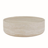 Round Faux Travertine Coffee Table Liam | OROA