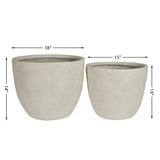 Round Concrete Planter (S/2), Large Outdoor Indoor/Outdoor