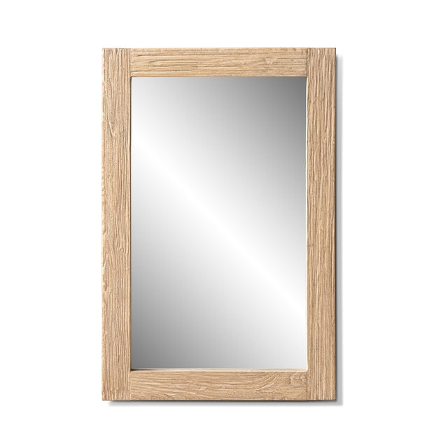 Langford Solid Reclaimed Elm Wall Mirror, Heritage Light Natural Brown - OROA Modern Furniture