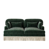 Green Chenille Tassel Loveseat – OROA, view 1