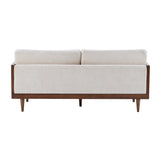 3-Seater Boucle Sofa with Cane Rattan and Wooden Frame - OROA