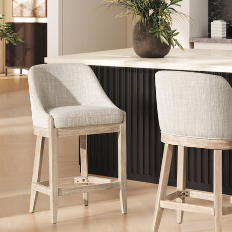 Coastal Curved Back Upholstered Counter Stool | Maison Naturelle