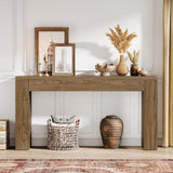 Slim Vertical Slat Console Table Rustic - OROA