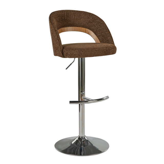 Dark Brown Whitewashed Adjustable Swivel Bar Stools Set of 2 – OROA, view 1