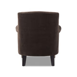 Eloise Pleated Sock Arm Accent Armchair, Deep Brown Performance Velvet - OROA Online Furniture