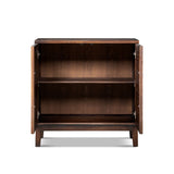 Koa Woven Wood Cabinet with Textured Door Fronts, Dark Brown Reclaimed Pine - OROA Modern Furniture
