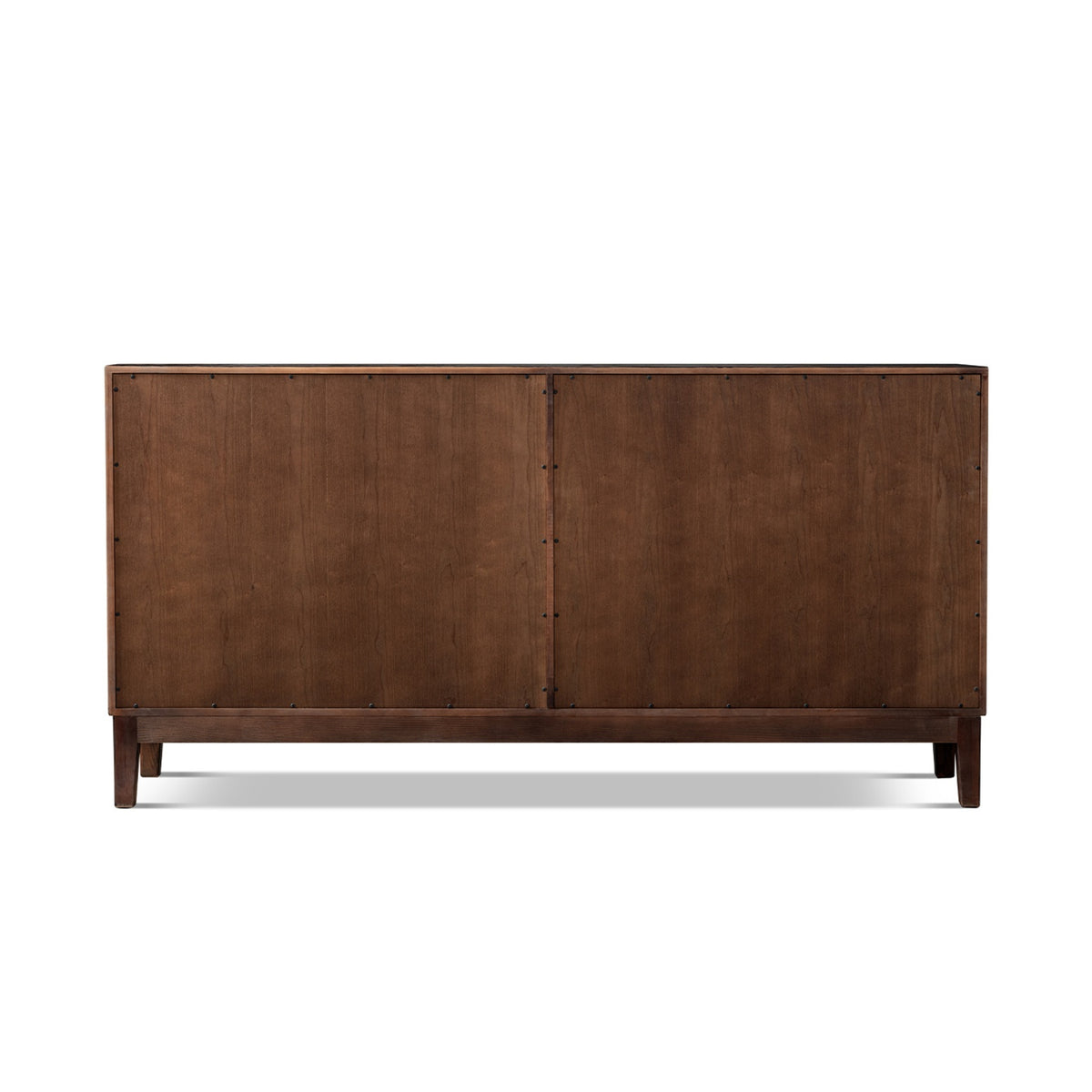 Koa Woven Wood 4-Door Sideboard, Dark Brown Reclaimed Pine - OROA Modern Furniture