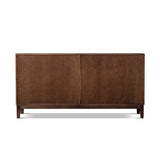 Koa Woven Wood 4-Door Sideboard, Dark Brown Reclaimed Pine - OROA Modern Furniture