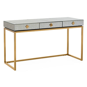 Antiqued Mirror 3-Drawer Desk | Jonathan Adler Delphine | Oroa.com