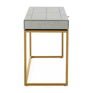 Antiqued Mirror 3-Drawer Desk | Jonathan Adler Delphine | Oroa.com