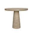 Textured Cream Round Pedestal Dining Table – OROA, view 1