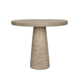 Textured Cream Round Pedestal Dining Table – OROA, view 1