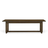 Walnut and Rattan Dining Bench