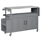 Foldable Outdoor Kitchen Island Patio - Gray