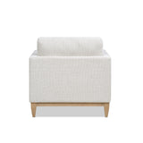 Knox Modern Farmhouse Arm Chair, Light Beige Chenille with Pinewood Frame - OROA Online Furniture