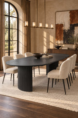 Matte Black Expandable Oval Dining Table | OROA