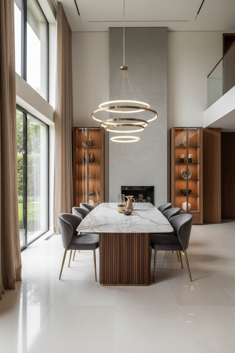 dining table in modern luxury interior, portrait