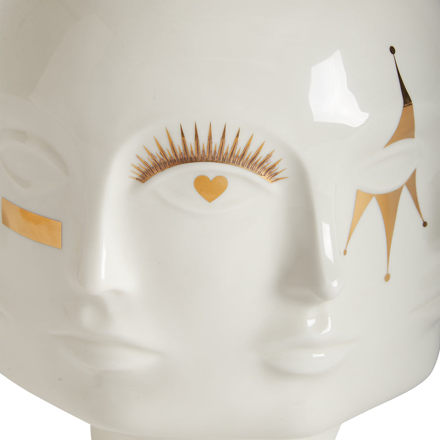 Gilded Porcelain Face Vase L | Jonathan Adler Dora Maar | Oroa.com