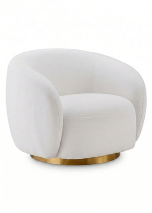   white swivel chair - gold base - www.oroa.com | Oroa.com