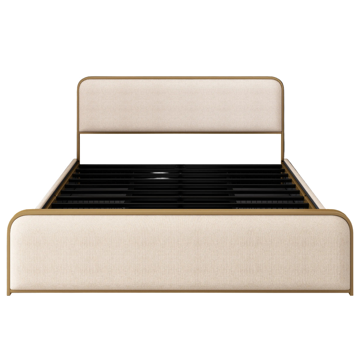 Valerie Upholstered Storage Bed in Beige, King | Catchy