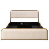 Valerie Upholstered Storage Bed in Beige, King | Catchy
