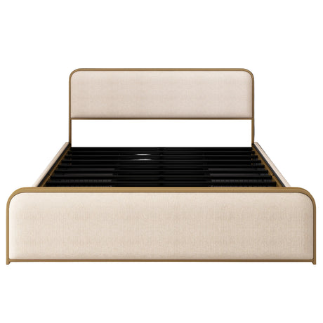 Valerie Upholstered Storage Bed in Beige, King - Catchy - view 1