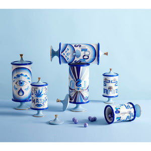 Blue-Toned Porcelain Weed Canister | Jonathan Adler Druggist | Oroa.com