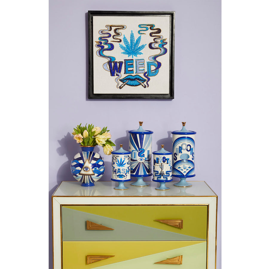Blue Prints Porcelain Peyote Canister | Jonathan Adler Druggist | Oroa.com